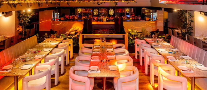 Interior of Despecho Madrid prepared for events